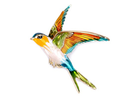 Broszka Ptak Ptaszek Pin Emalia Kolorowy ZŁOTY nr1