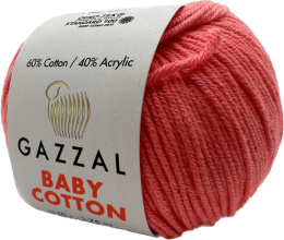 Włóczka Gazzal Baby Cotton 50g/165m 3460 JASKRAWY RÓŻ