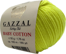 Włóczka Gazzal Baby Cotton 50g/165m 3462 JASKRAWY ŻÓŁTY