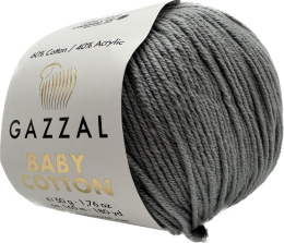 Włóczka GAZZAL Baby Cotton 50g/165m 3430 SZARY
