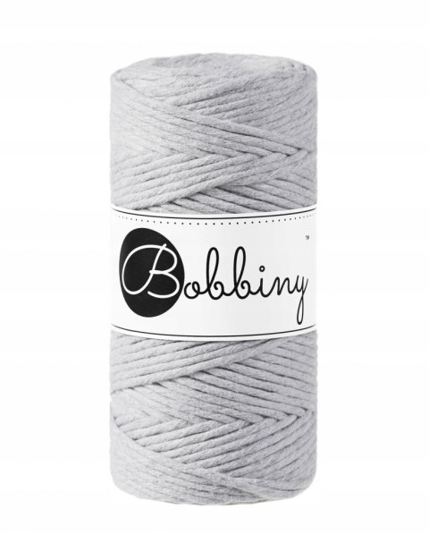 SZNUREK DO MAKRAMY BOBBINY 3mm/100m LIGHT GREY