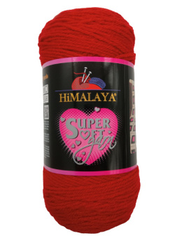 HIMALAYA Super Soft Yarn 200g/328m kol.804 CZERWONY