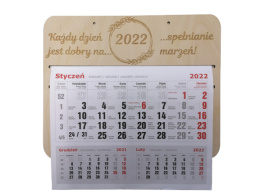 Kalendarz ścienny rok 2022 ze sklejki