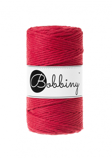 SZNUREK DO MAKRAMY BOBBINY 3mm/100m RED